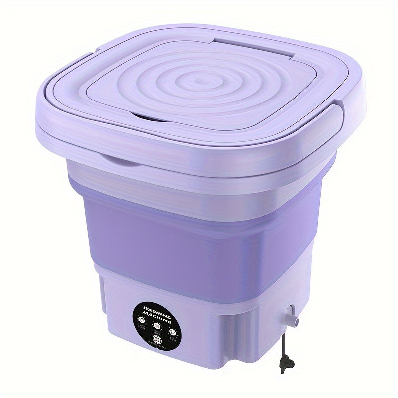 8L Foldable Portable Washing Machine 3 Deep Cleaning Modes, Soft Spin Dry For Underwear, Socks, Clothes, Towels