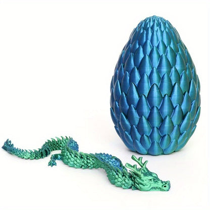 Two-piece Set of Luminous Rainbow 3D Printed Dragon Eggs and Little Dragons - Collectible Animal Statues, Desktop Decoration Finger Toys, Perfect Gifts for Halloween and Christmas, Perfect for Room Decor