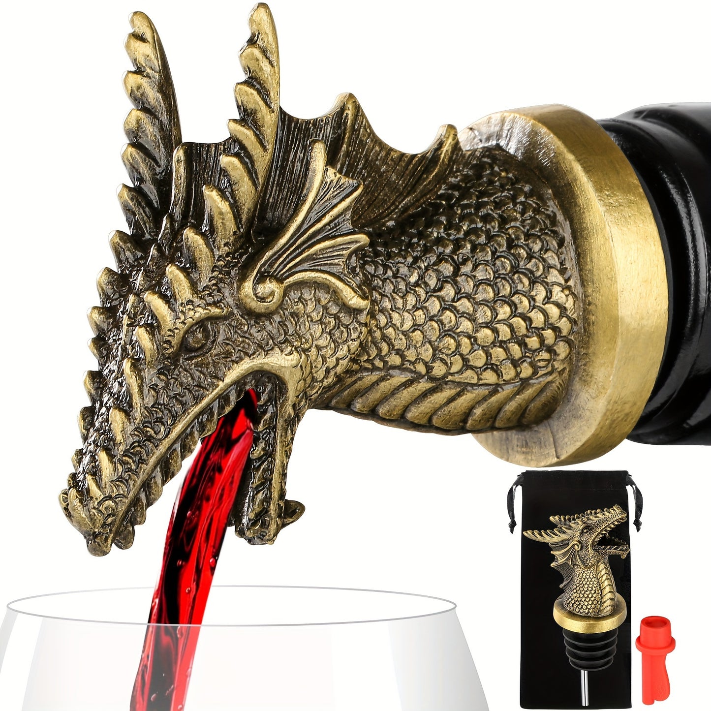 A Multifunctional Faucet Wine Pourer With A Velvet Bag, Spout, Wine Stopper, Interesting Faucet Wine Pourer, Cocktail Whiskey Wine Bottle Stopper, Kitchenware, Liquor Accessories.