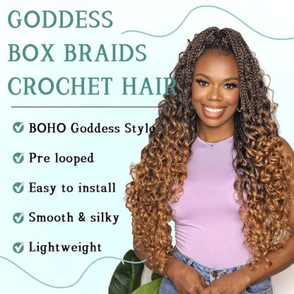 Göttin Box Braids Häkelhaar