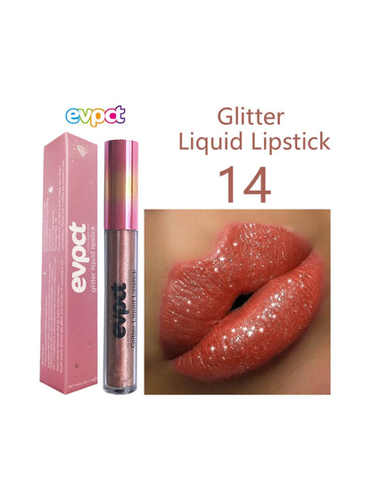 Wasserfester Lipgloss mit Diamantschimmer und Glitzer, 18 Farben