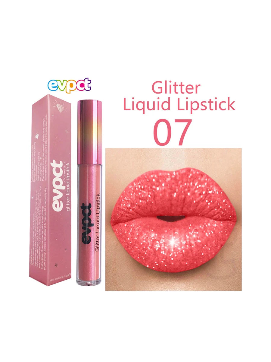 Wasserfester Lipgloss mit Diamantschimmer und Glitzer, 18 Farben