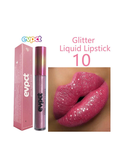 Wasserfester Lipgloss mit Diamantschimmer und Glitzer, 18 Farben