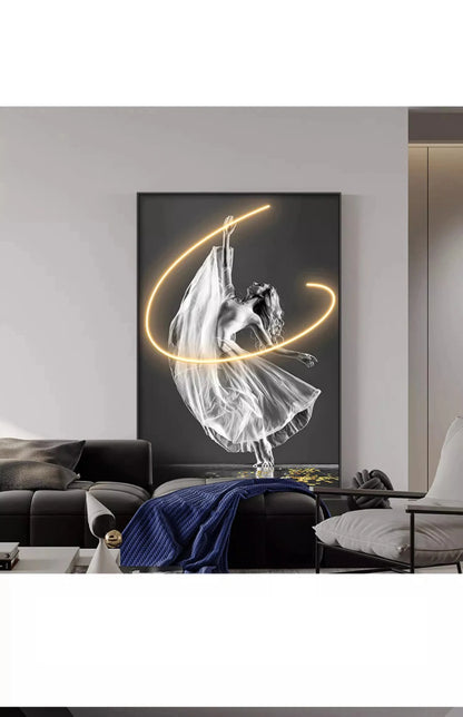 Moderne Kunst Charakter Leuchtende Innen Malerei LED Wand Lampe Für Eingang Wohnzimmer Esszimmer Schlafzimmer Nacht Dekoration