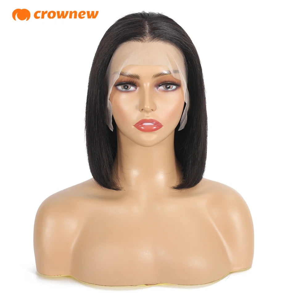 Crownew 13x4 Lace Front Wig – 100% Real Remy Brazilian Human Hair Bob Wig