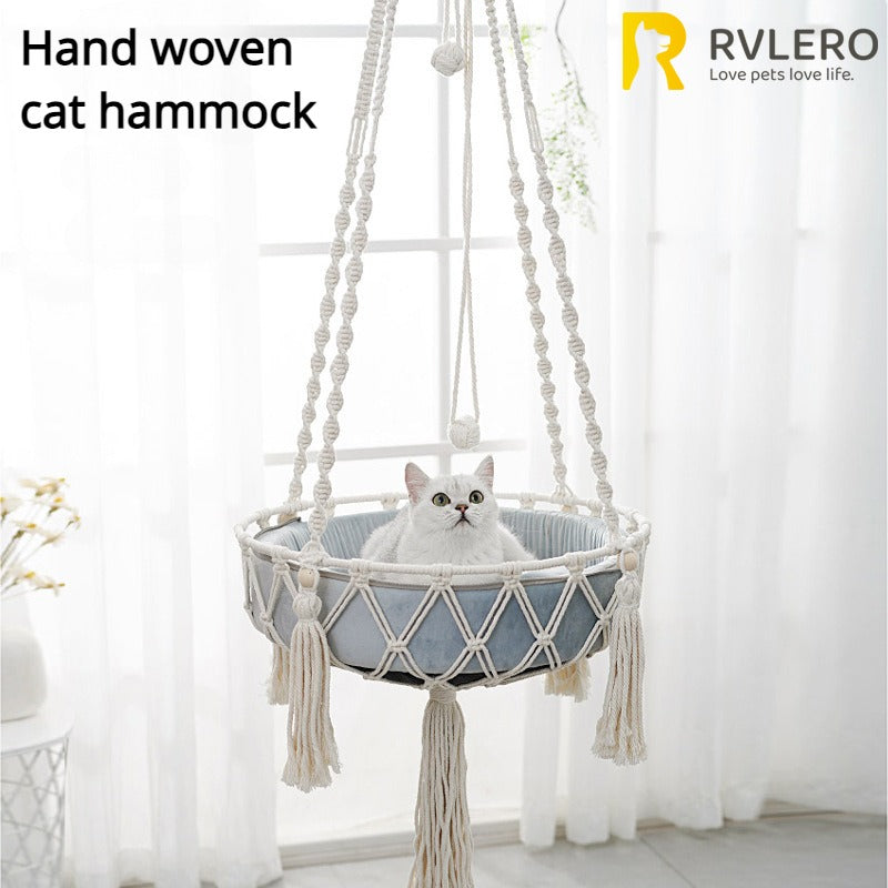 Hängematte Katze Schaukel Hand Woven Baumwolle Seil Katzen Hängen