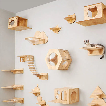 Cat Climbing Shelf Wall Mounted Four Step Stairway With Sisal