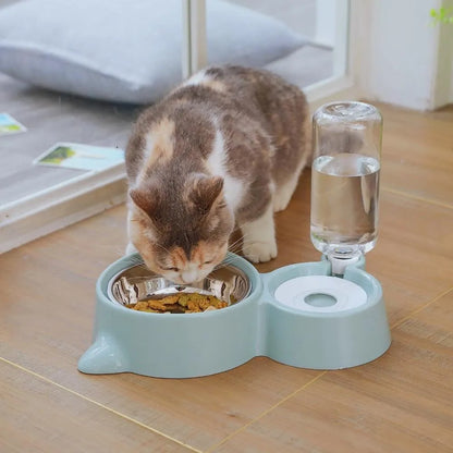 2-in-1 Cat Bowl with Automatic Water Dispenser