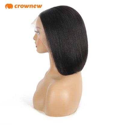 Crownew 13x4 Lace Front Wig – 100% Real Remy Brazilian Human Hair Bob Wig