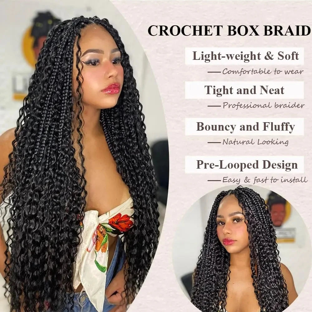 Göttin Box Braids Häkelhaar