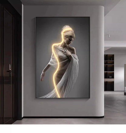 Moderne Kunst Charakter Leuchtende Innen Malerei LED Wand Lampe Für Eingang Wohnzimmer Esszimmer Schlafzimmer Nacht Dekoration