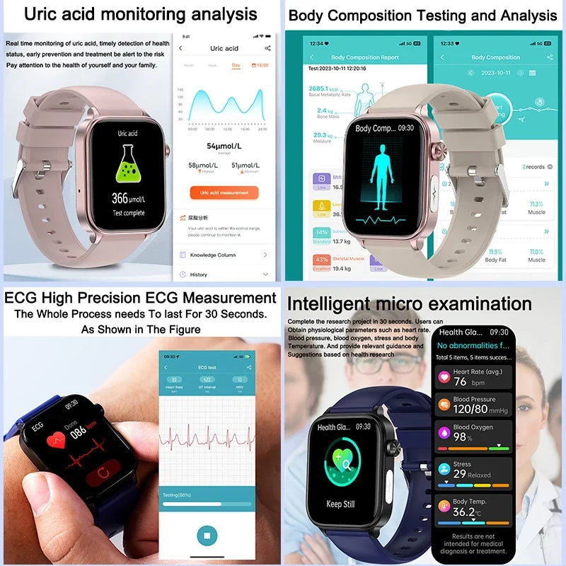 Die LIGE Smart Watch bietet ein lebendiges Display, Gesundheits-Tracking und nahtlose Konnektivität in einem schlanken, wasserfesten Design – ideal für den modernen Mann.