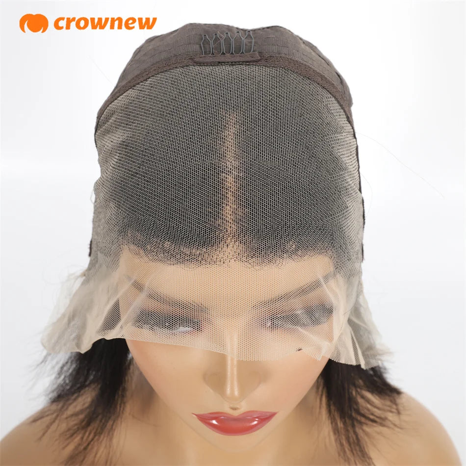 Crownew 13x4 Lace Front Wig – 100% Real Remy Brazilian Human Hair Bob Wig