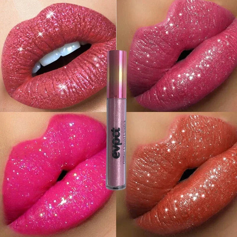 Wasserfester Lipgloss mit Diamantschimmer und Glitzer, 18 Farben