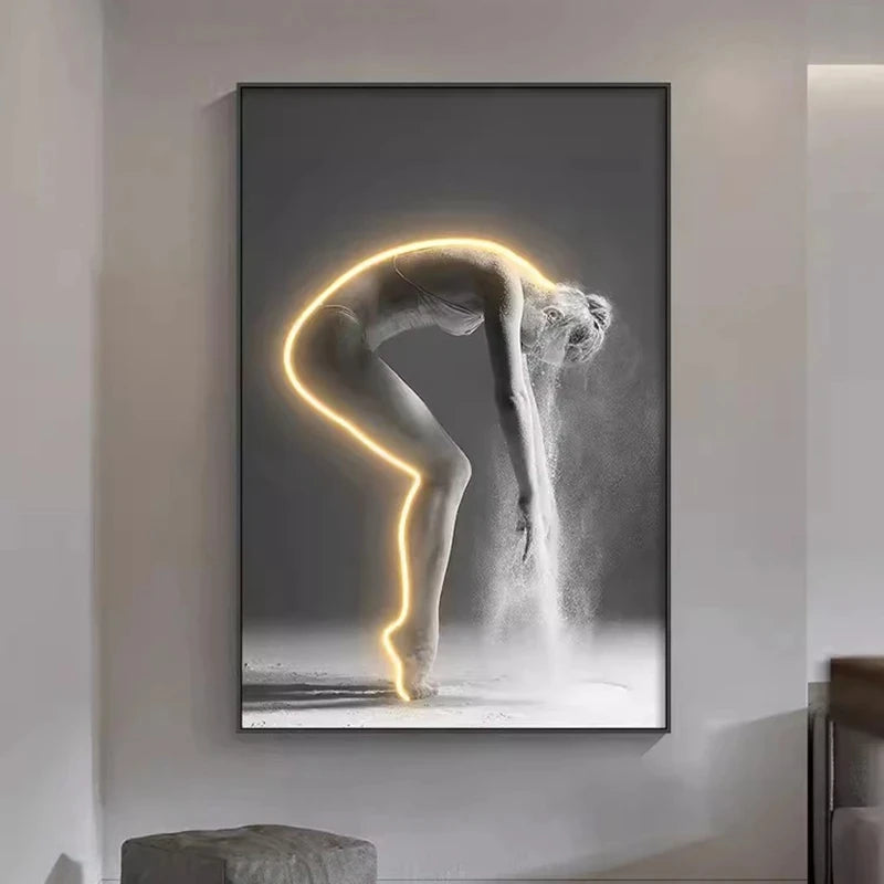 Moderne Kunst Charakter Leuchtende Innen Malerei LED Wand Lampe Für Eingang Wohnzimmer Esszimmer Schlafzimmer Nacht Dekoration