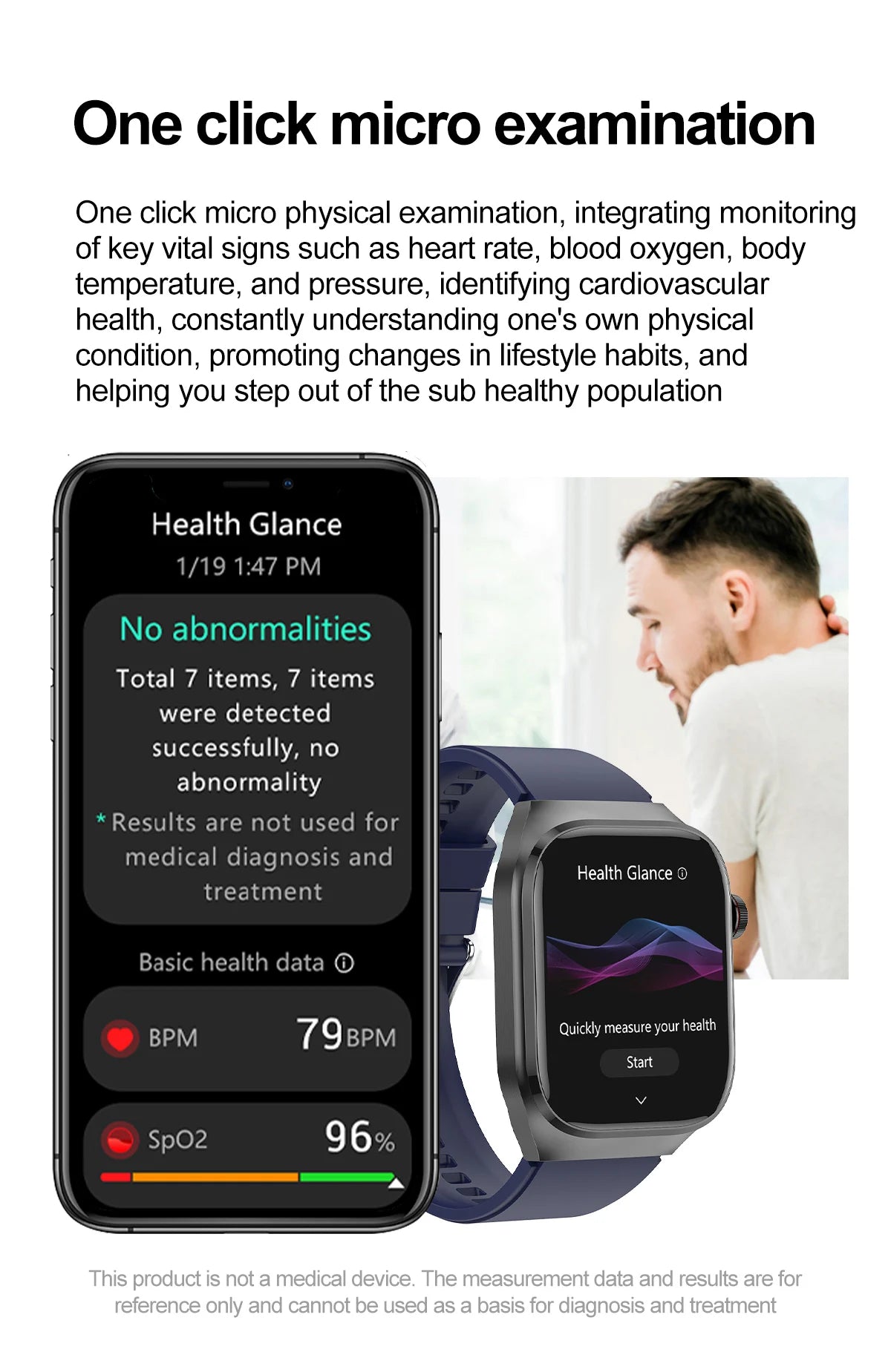 Die Uric Acid Smart Watch überwacht Blutzucker, Harnsäure, Blutdruck und unterstützt Bluetooth-Anrufe für Gesundheit und Konnektivität.