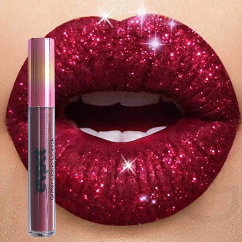 Wasserfester Lipgloss mit Diamantschimmer und Glitzer, 18 Farben