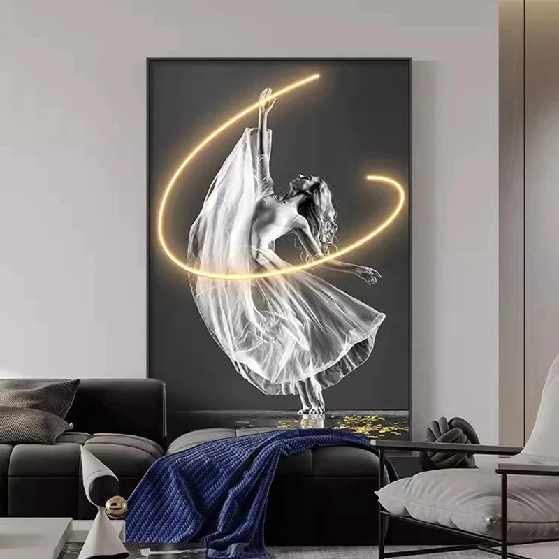 Moderne Kunst Charakter Leuchtende Innen Malerei LED Wand Lampe Für Eingang Wohnzimmer Esszimmer Schlafzimmer Nacht Dekoration