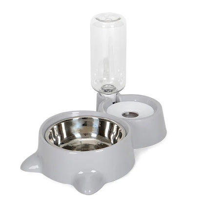 2-in-1 Cat Bowl with Automatic Water Dispenser