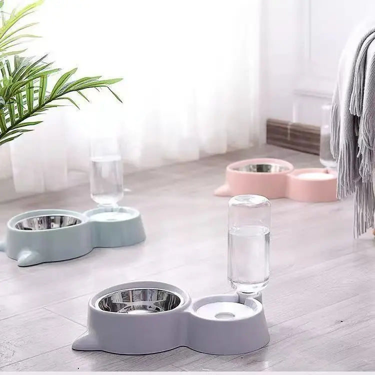 2-in-1 Cat Bowl with Automatic Water Dispenser