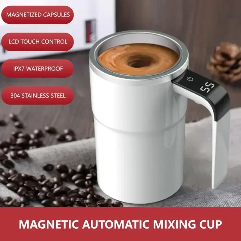 MagicMug Automatischer selbstrührender magnetischer Becher mit LCD-Bildschirm zum Mischen von Kaffee und Milch