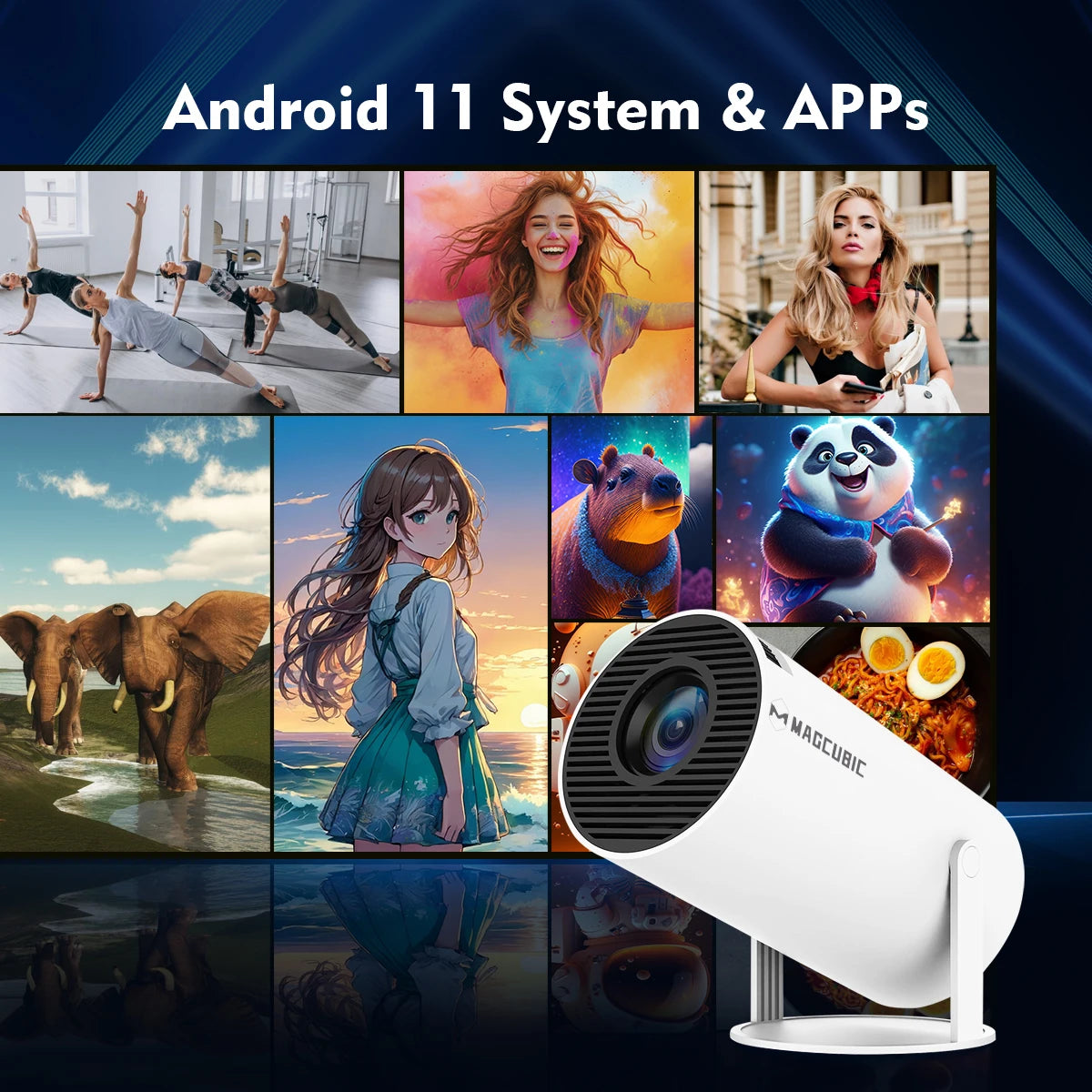 Magcubic Projektor HY300 Pro 4K Android 11 Dual Wifi6 260ANSI Allwinner