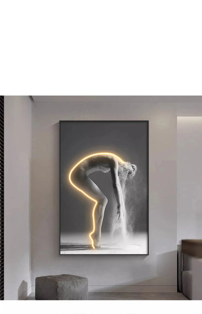 Moderne Kunst Charakter Leuchtende Innen Malerei LED Wand Lampe Für Eingang Wohnzimmer Esszimmer Schlafzimmer Nacht Dekoration