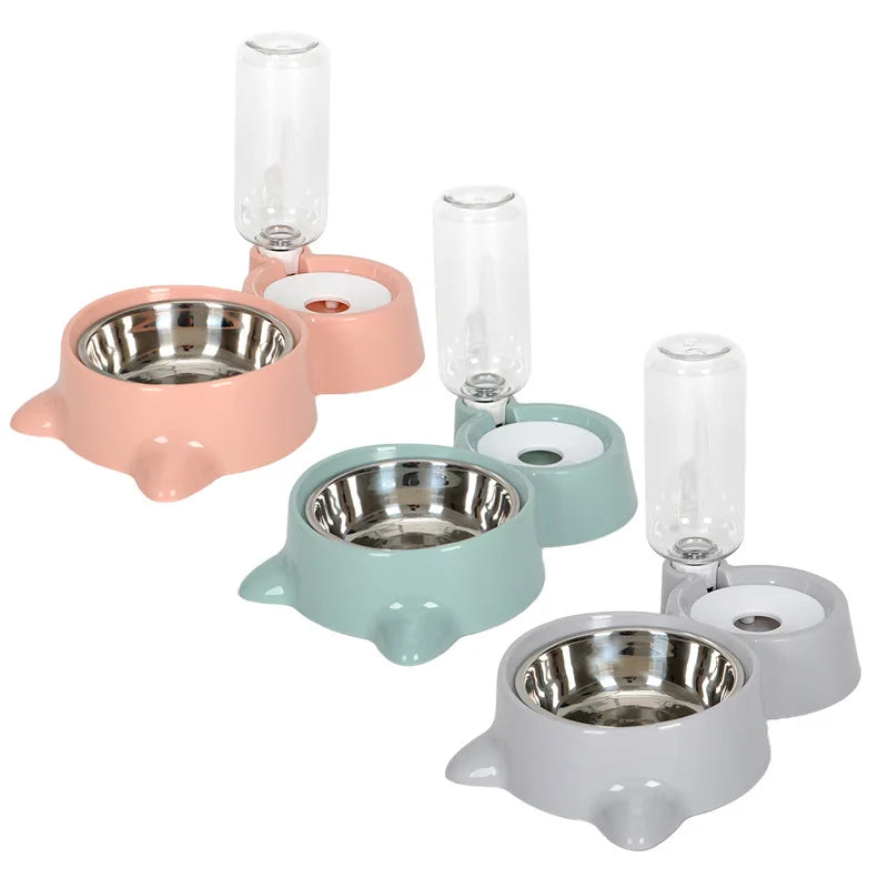 2-in-1 Cat Bowl with Automatic Water Dispenser