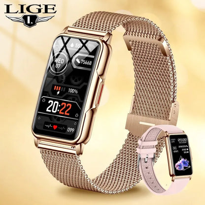 LIGE Smart Watch Damen, voller Touchscreen, Bluetooth-Anruf, IP67, wasserdicht