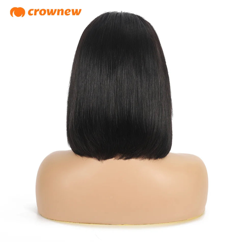 Crownew 13x4 Lace Front Wig – 100% Real Remy Brazilian Human Hair Bob Wig