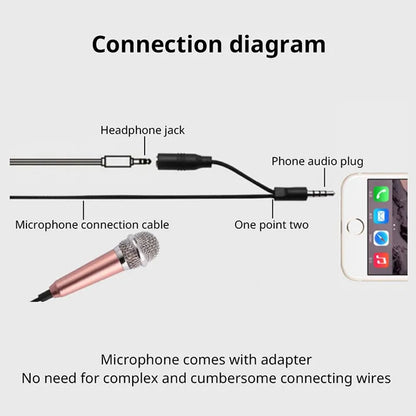 Tragbares 3,5-mm-Stereo-Studio-Mikrofon KTV Karaoke-Mini-Mikrofon für Smartphone-Laptop-PC-Desktop-Handheld-Audiomikrofon