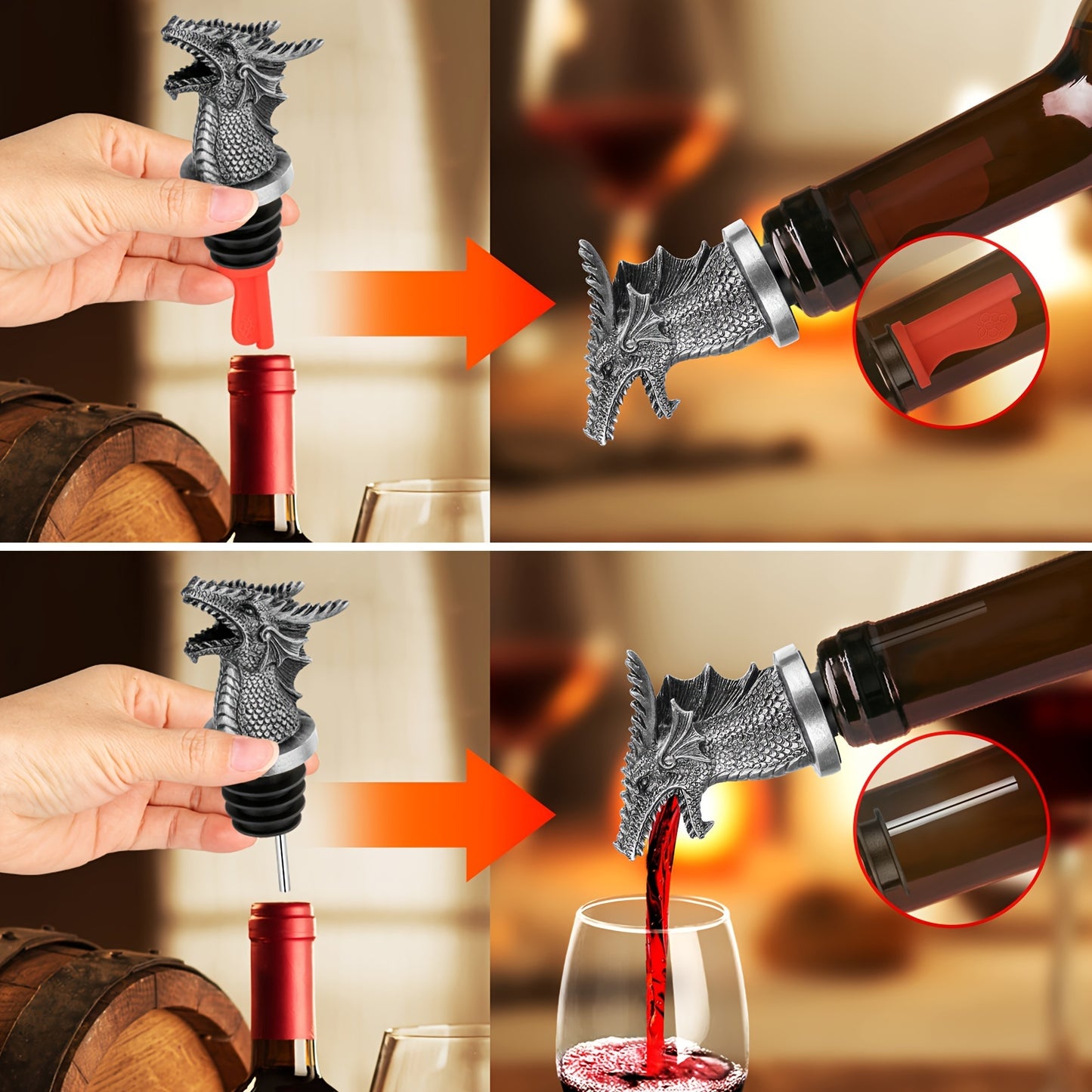 A Multifunctional Faucet Wine Pourer With A Velvet Bag, Spout, Wine Stopper, Interesting Faucet Wine Pourer, Cocktail Whiskey Wine Bottle Stopper, Kitchenware, Liquor Accessories.