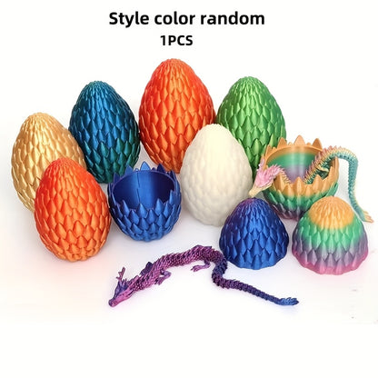 Two-piece Set of Luminous Rainbow 3D Printed Dragon Eggs and Little Dragons - Collectible Animal Statues, Desktop Decoration Finger Toys, Perfect Gifts for Halloween and Christmas, Perfect for Room Decor