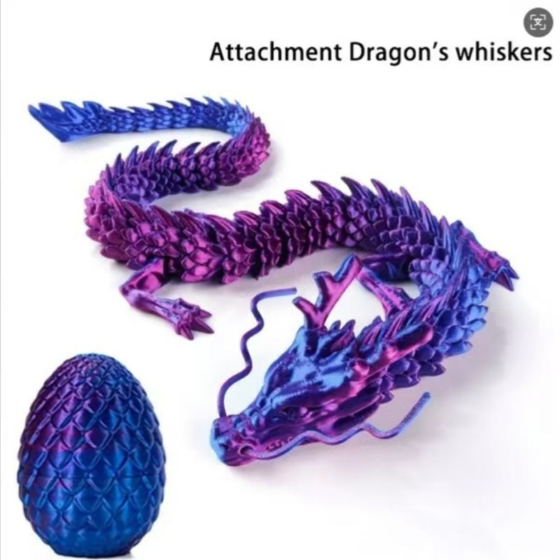 Two-piece Set of Luminous Rainbow 3D Printed Dragon Eggs and Little Dragons - Collectible Animal Statues, Desktop Decoration Finger Toys, Perfect Gifts for Halloween and Christmas, Perfect for Room Decor